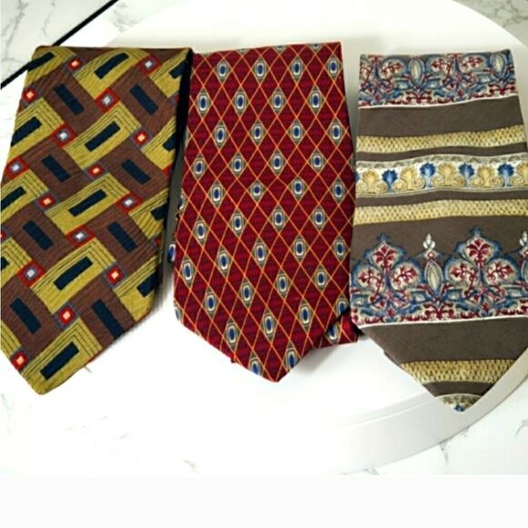 HENRY GRETHEL Set of 3 Silk Neck Ties - Picture 1 of 8